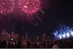 Fireworks exploding over a city skyline - B2 First Speaking Part 2