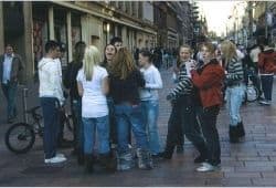Group of youngsters talking on a street - B2 First Speaking Part 2