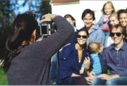 A woman taking a photo of a group of people - B2 First Speaking Part 2