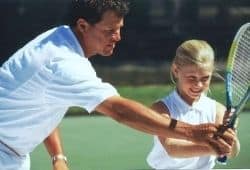 A tennis coach teaching a young girl- B2 First Speaking Part 2