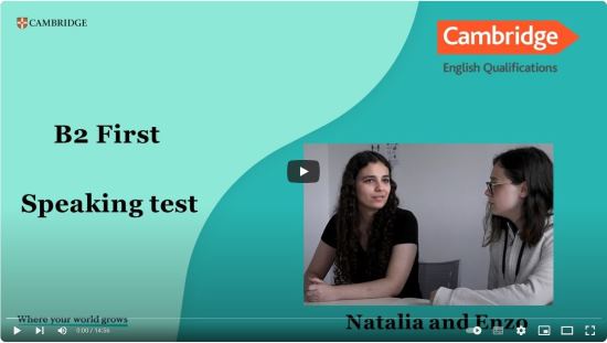 Cambridge B2 First Speaking Test - Natalia and Enzo