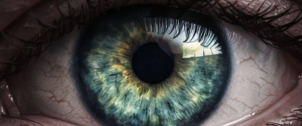 Close Up of Retina Psychological dystopian fiction eye banner 2